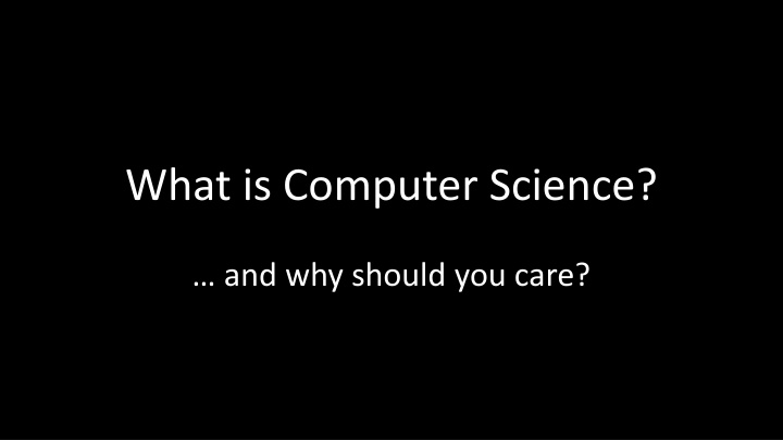 what is computer science