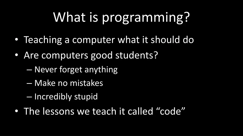 what is programming 1