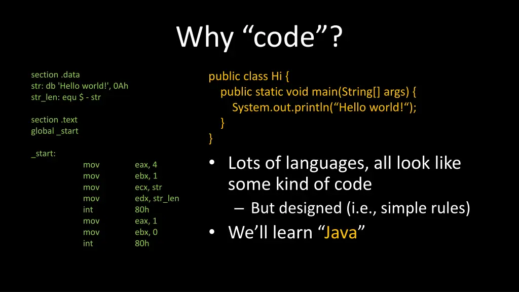 why code