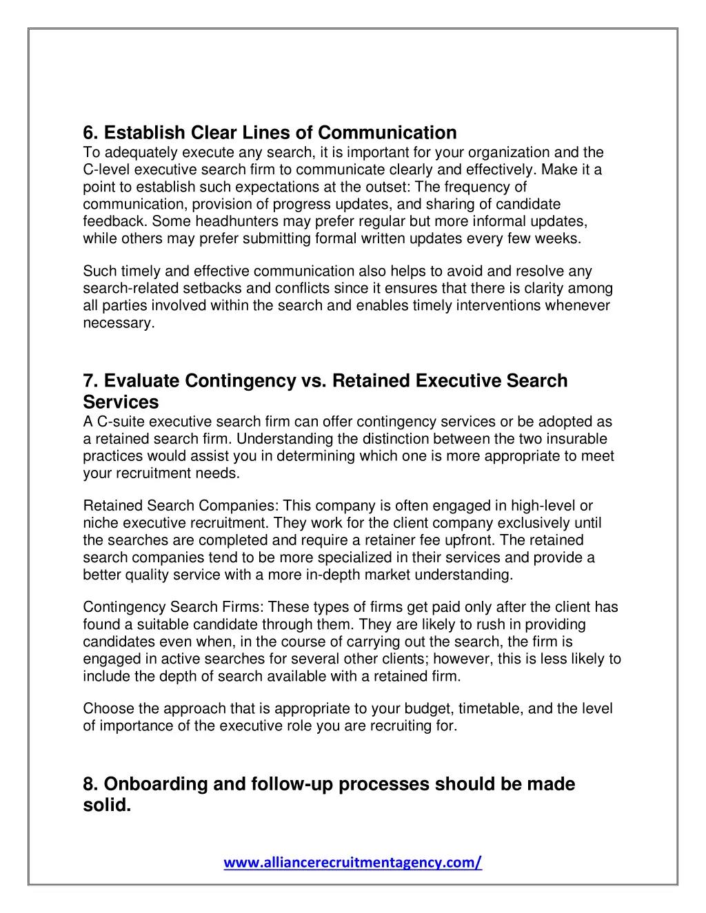 6 establish clear lines of communication