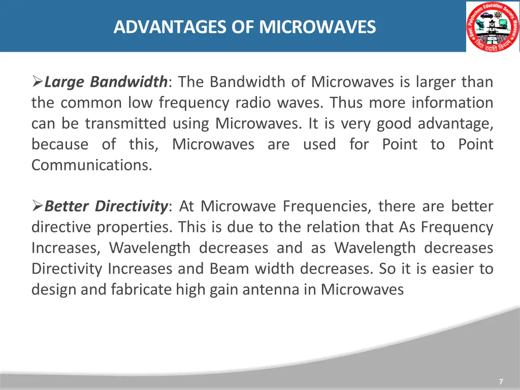 advantages of microwaves