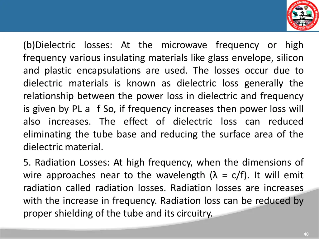 b dielectric losses at the microwave frequency