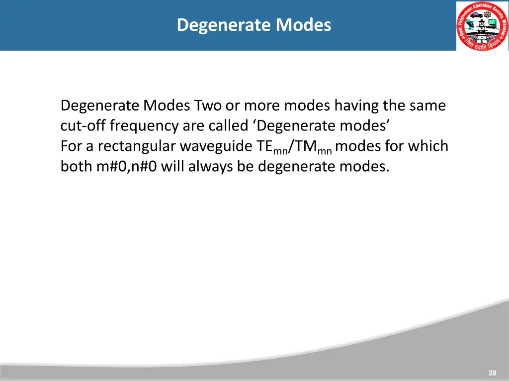 degenerate modes