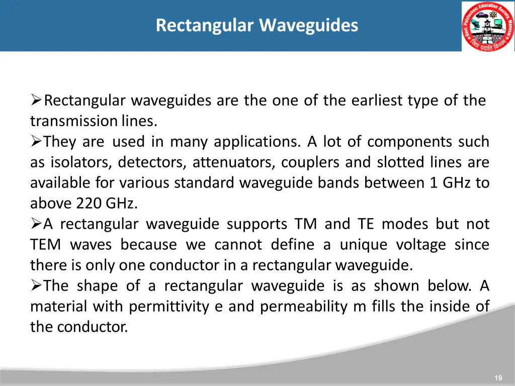 rectangular waveguides