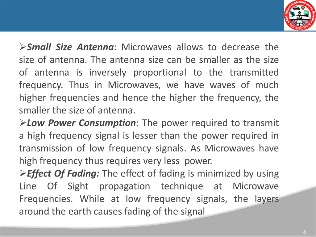 small size antenna microwaves allows to decrease