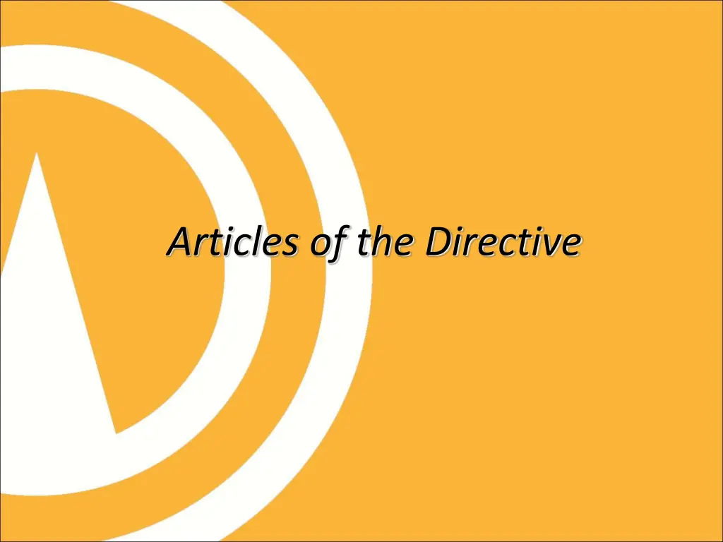 articles of the directive