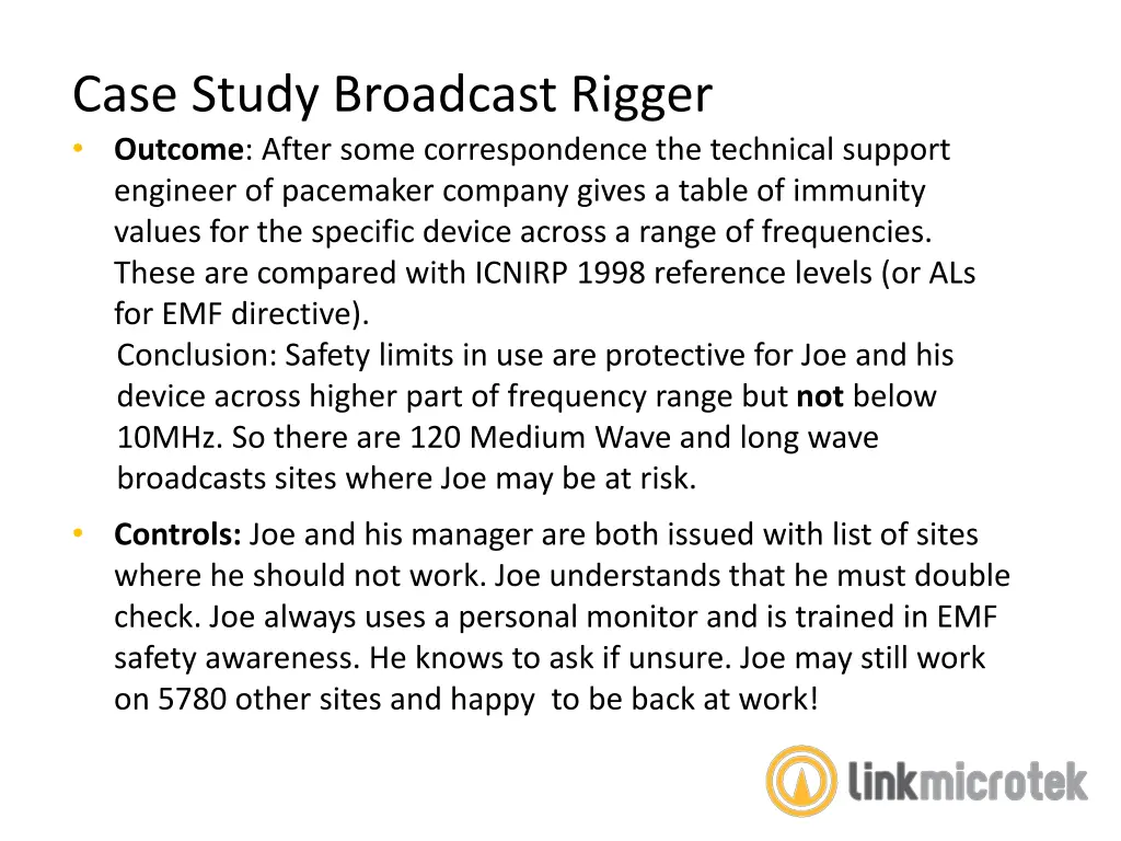 case study broadcast rigger outcome after some