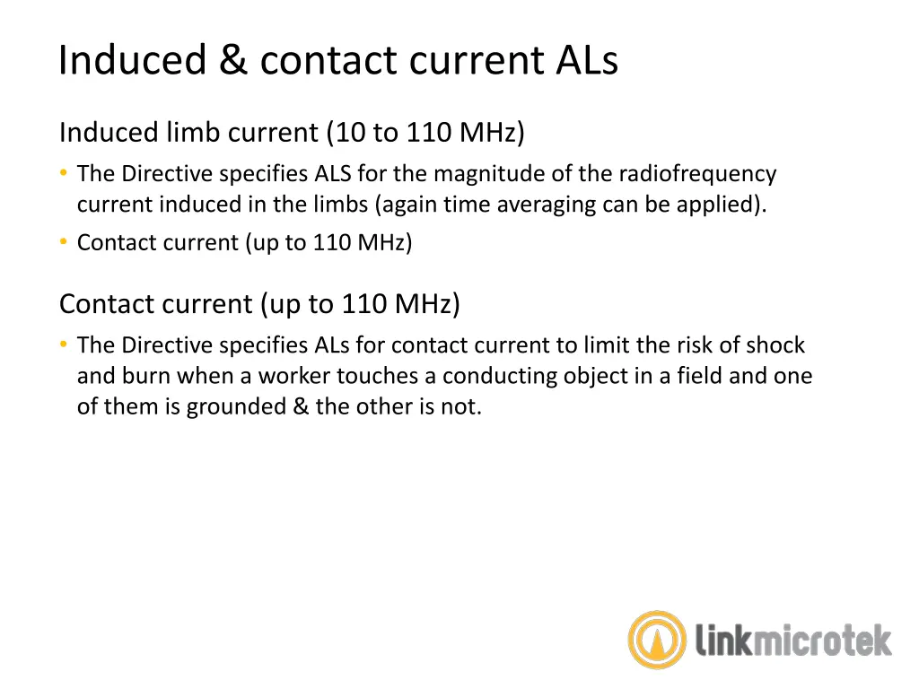 induced contact current als