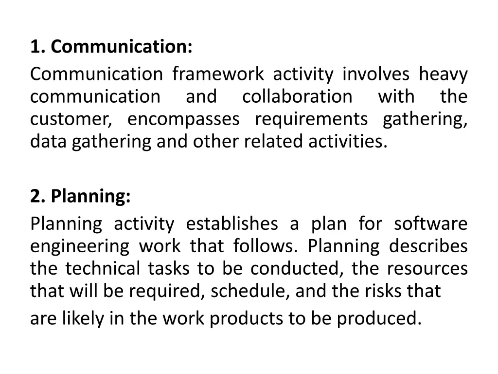 1 communication communication framework activity