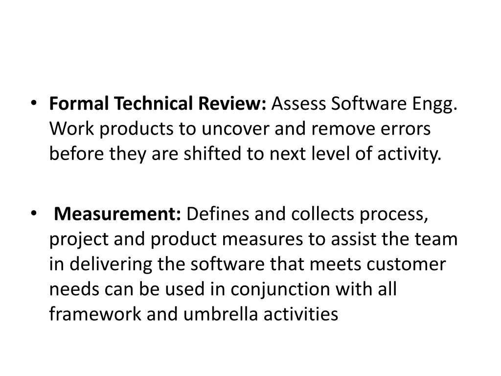 formal technical review assess software engg work