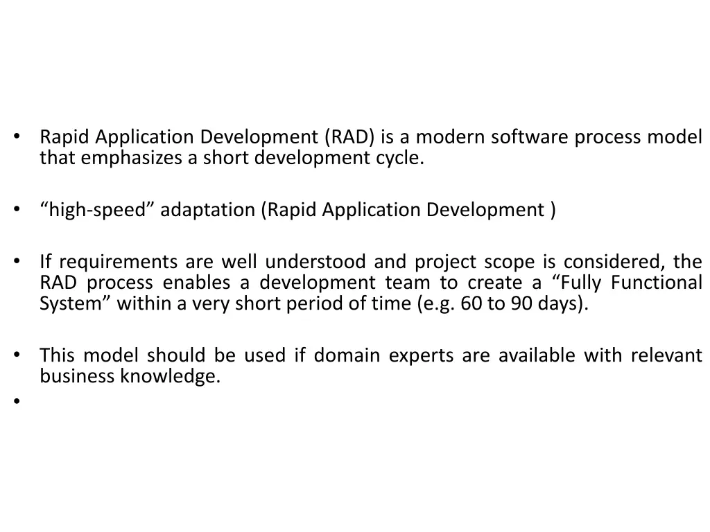 rapid application development rad is a modern