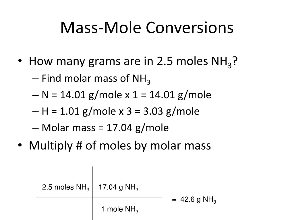 mass mole conversions 2