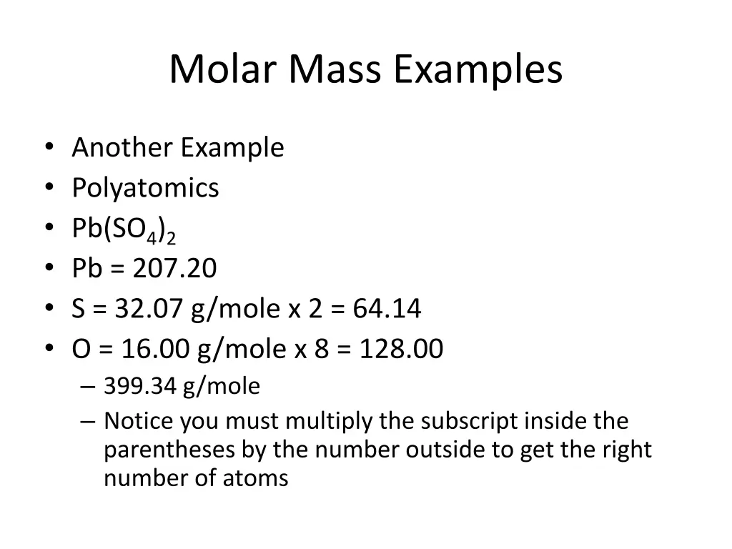 molar mass examples 3