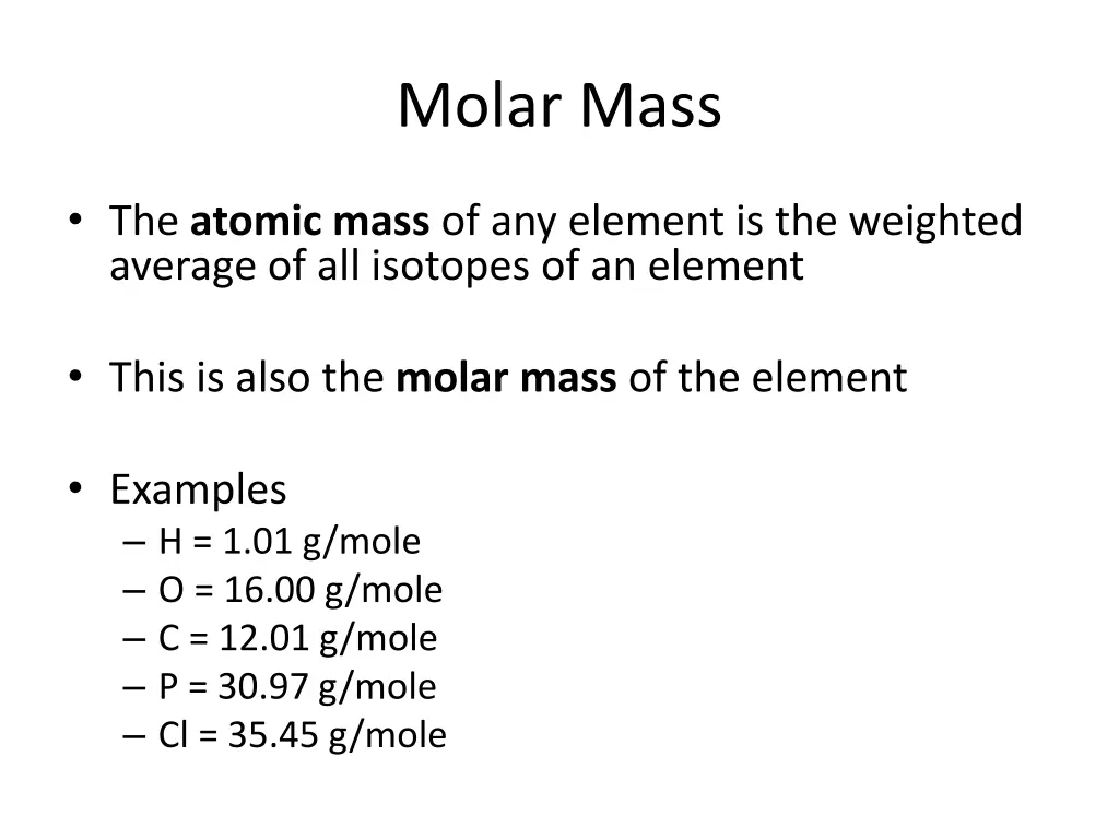 molar mass