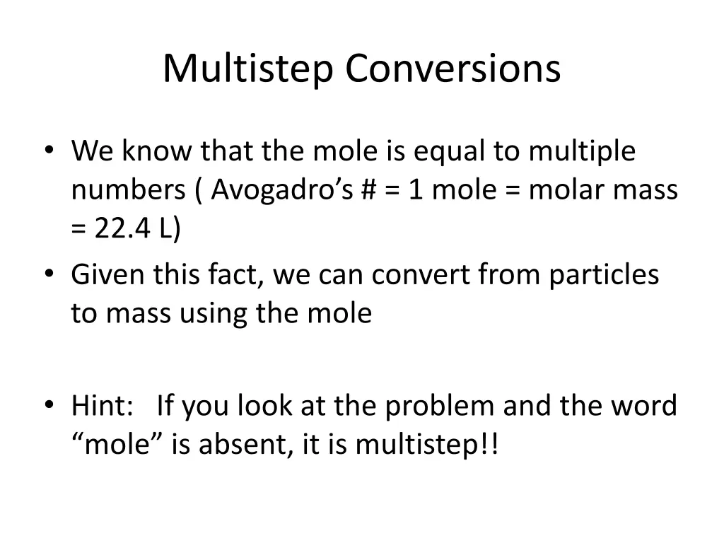 multistep conversions