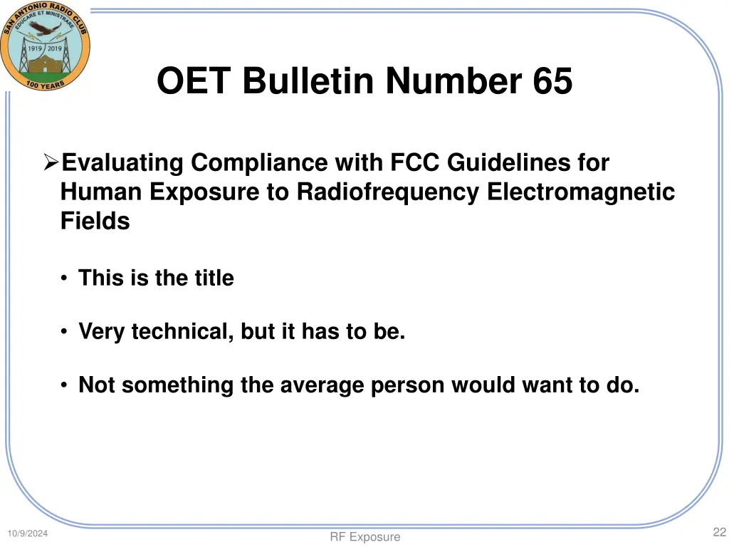 oet bulletin number 65