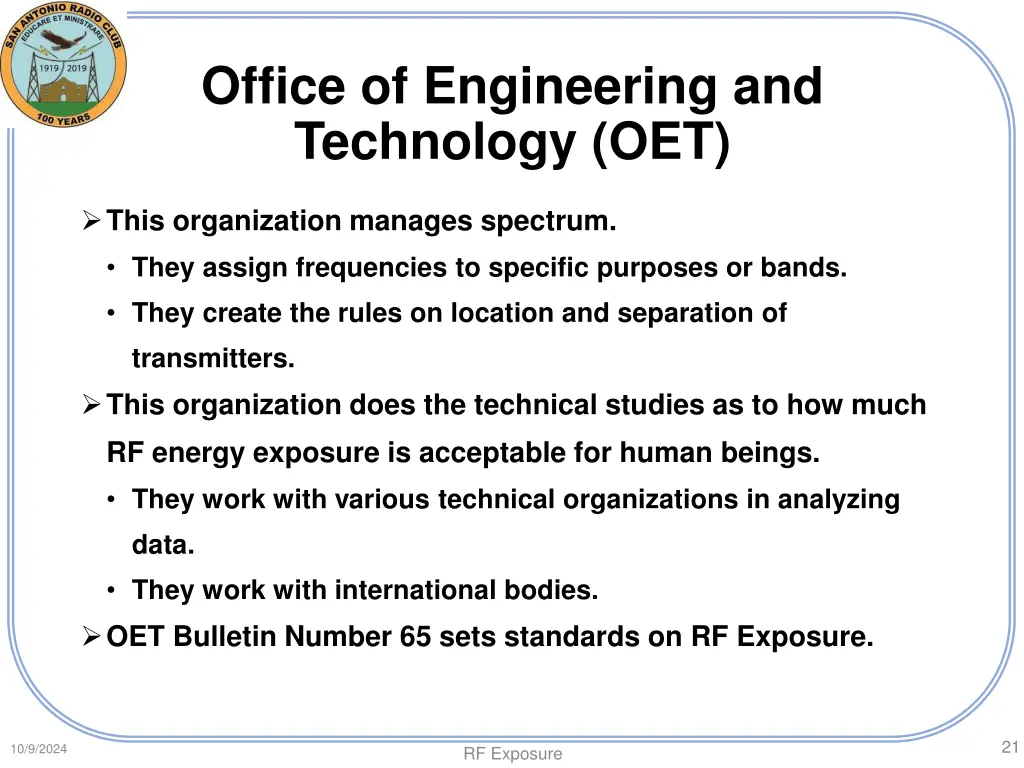 office of engineering and technology oet