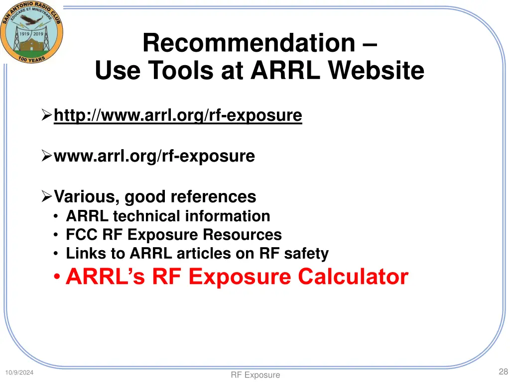 recommendation use tools at arrl website 1