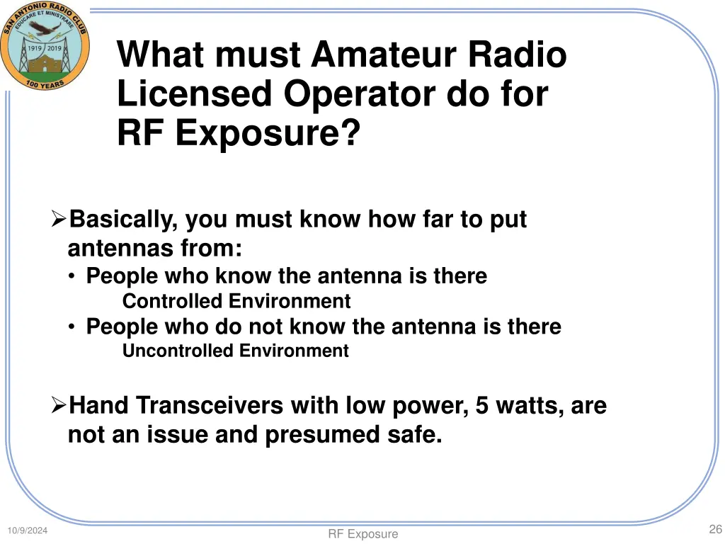 what must amateur radio licensed operator