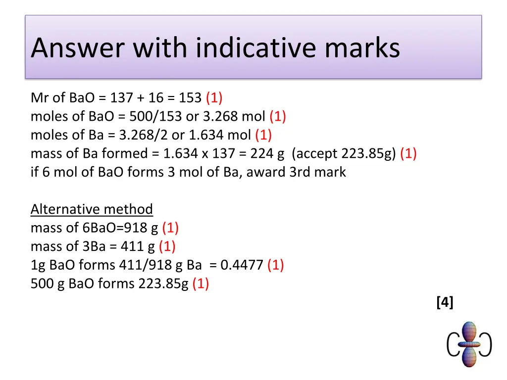 answer with indicative marks