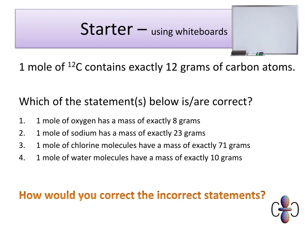 starter using whiteboards