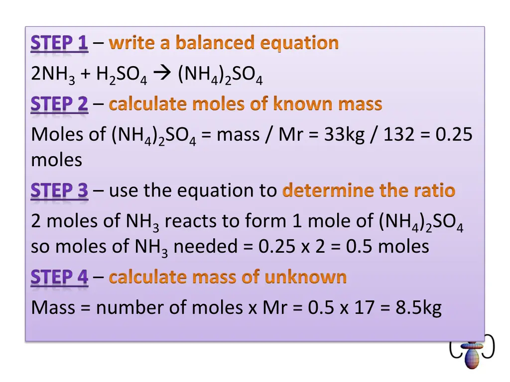 step 1 write a balanced equation