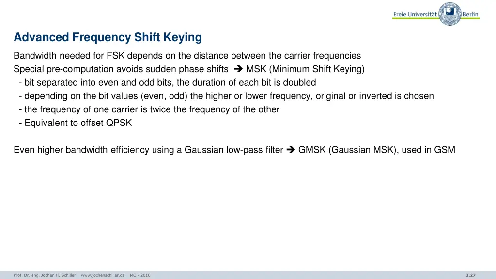 advanced frequency shift keying