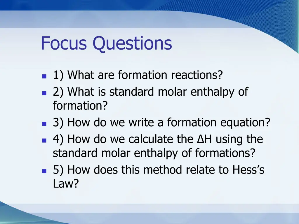 focus questions