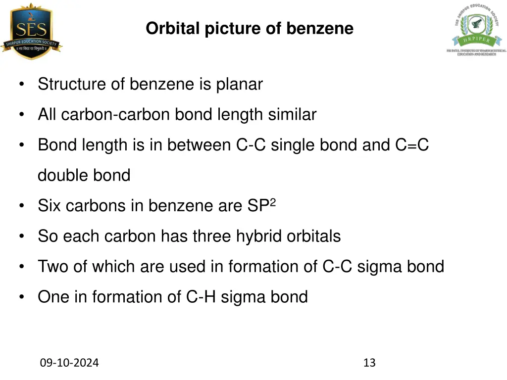 orbital picture of benzene