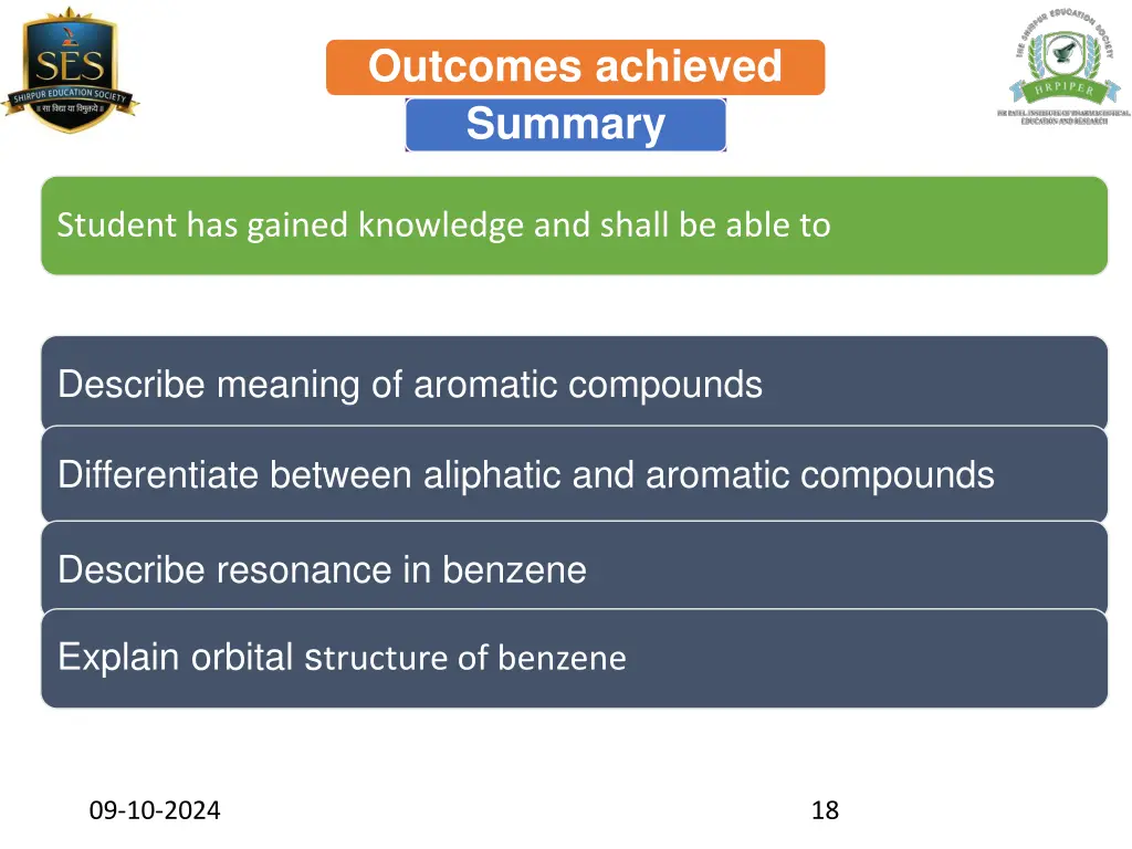 outcomes achieved summary