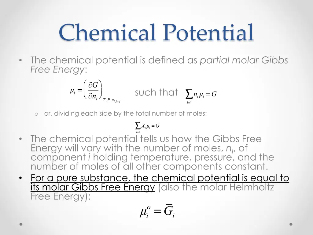 chemical potential