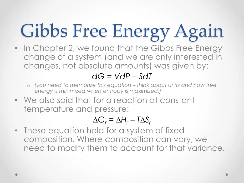 gibbs free energy again in chapter 2 we found