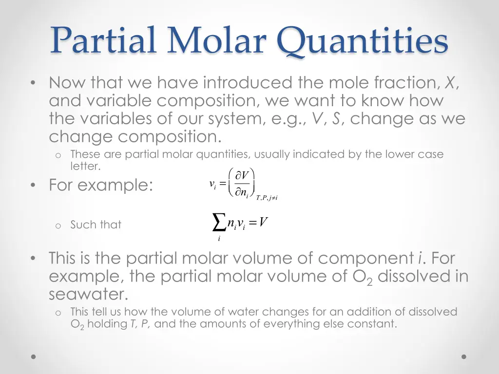 partial molar quantities