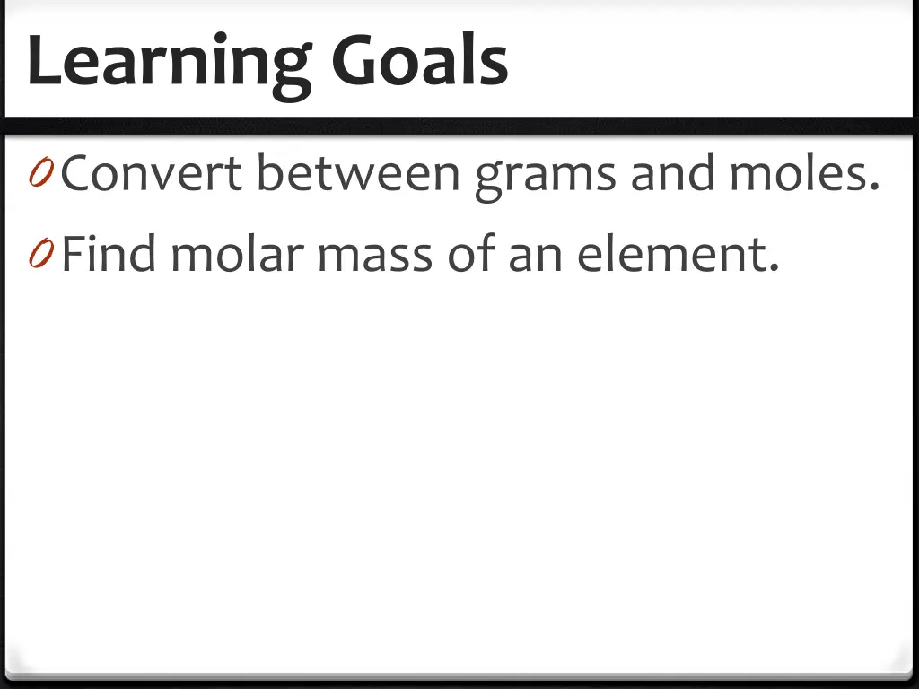 learning goals