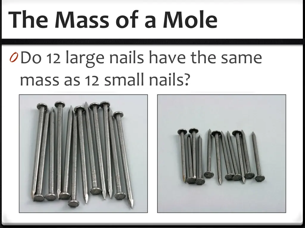 the mass of a mole