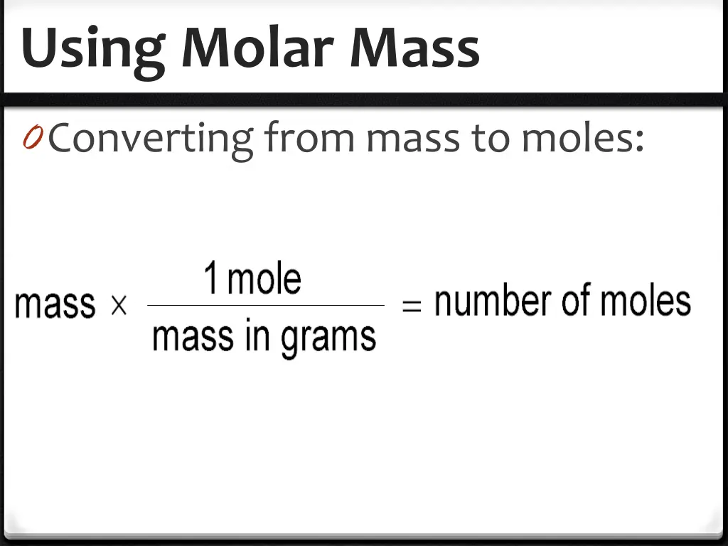 using molar mass 2