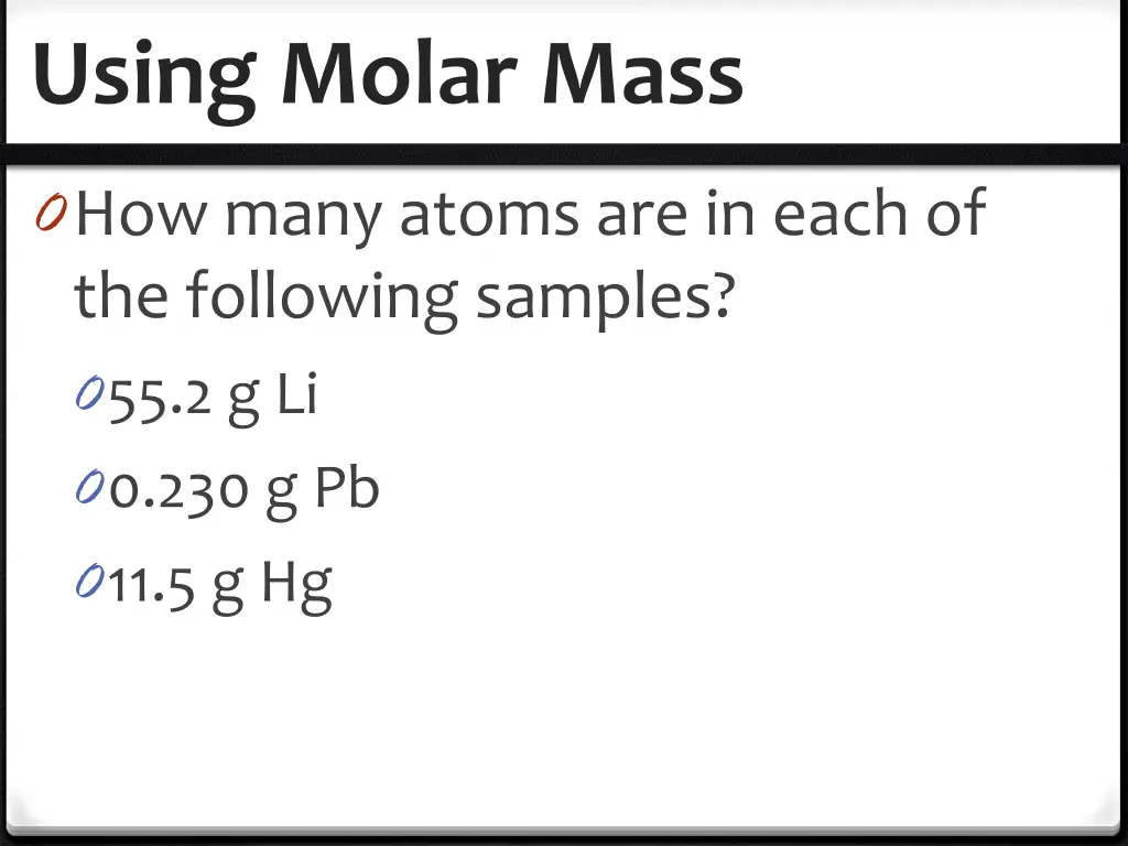 using molar mass 3