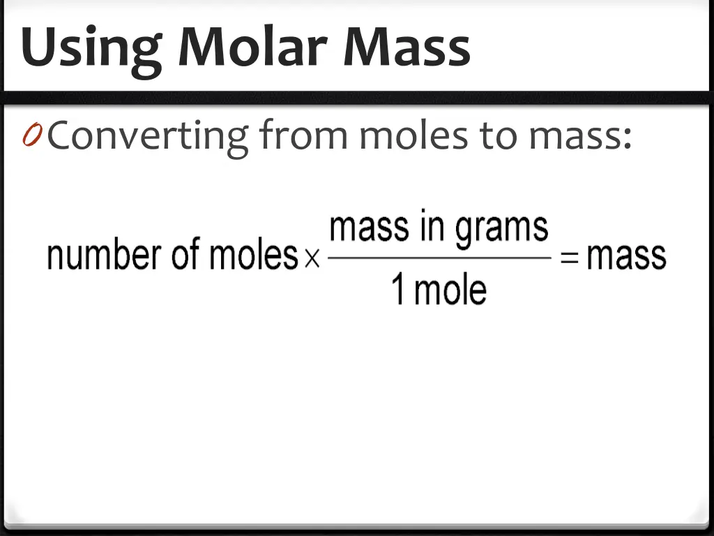 using molar mass