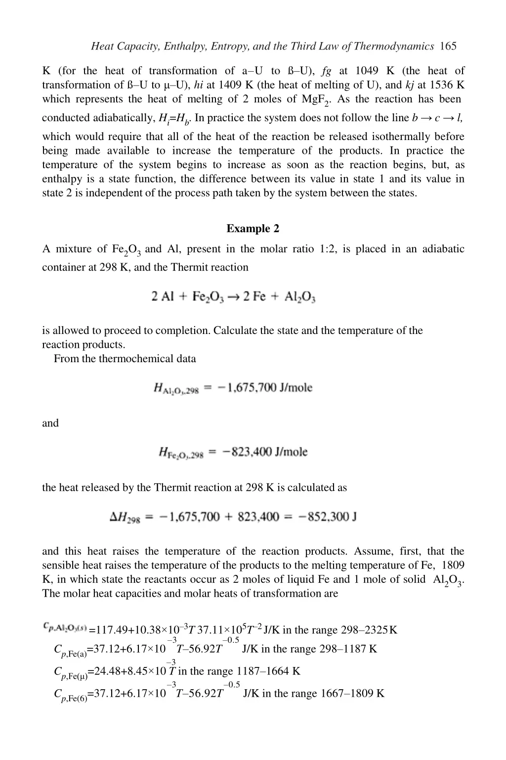 heat capacity enthalpy entropy and the third 8