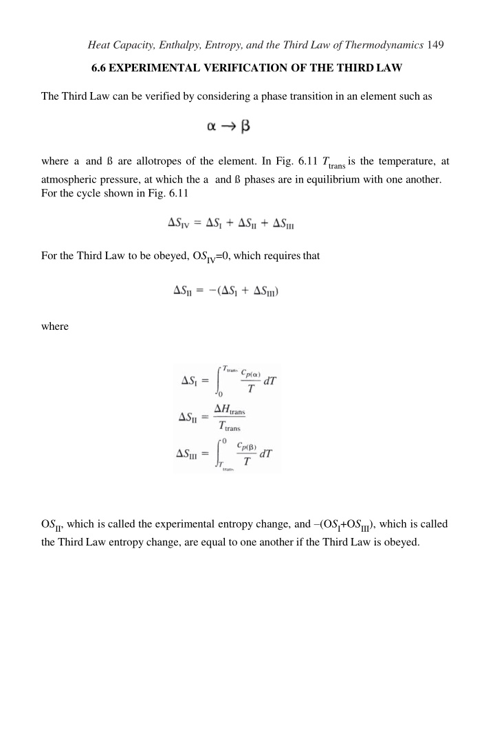 heat capacity enthalpy entropy and the third