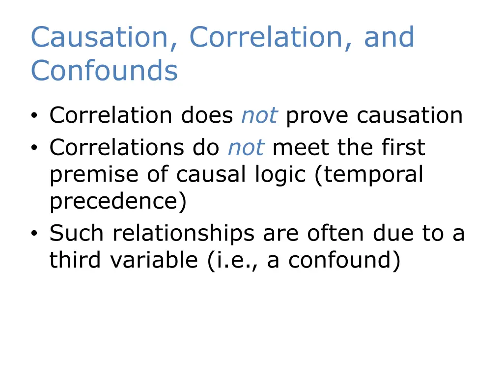 causation correlation and confounds