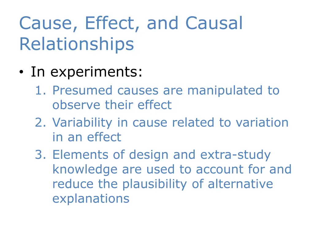 cause effect and causal relationships