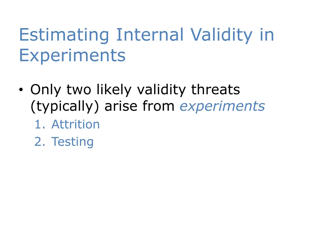 estimating internal validity in experiments 1