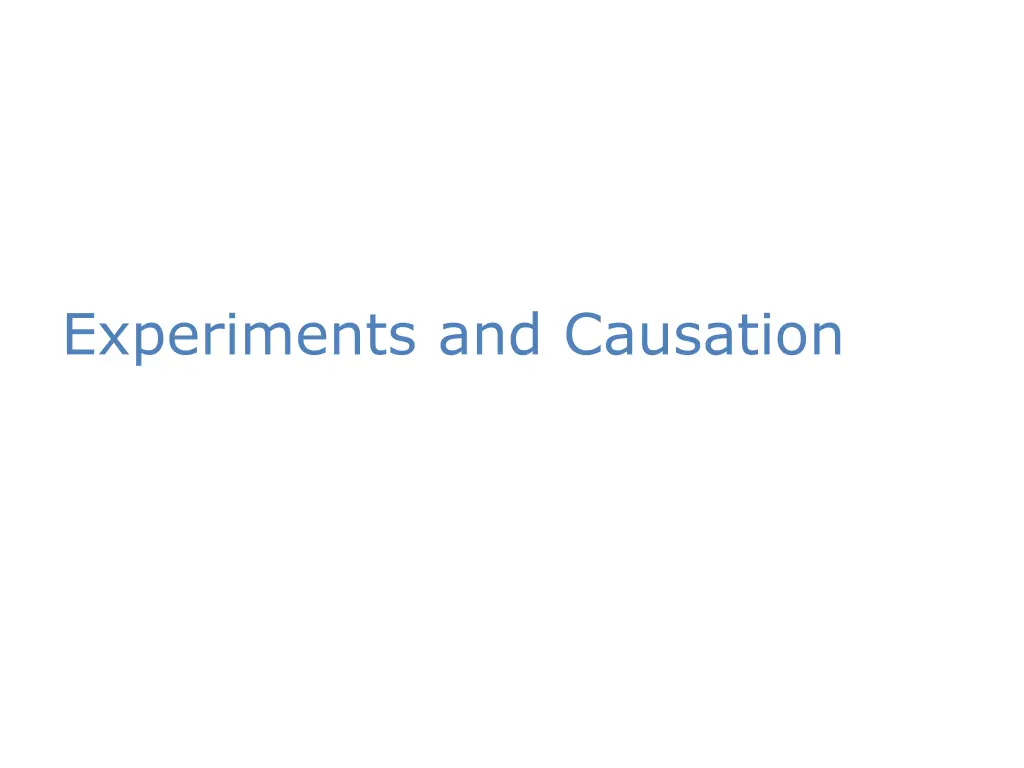 experiments and causation