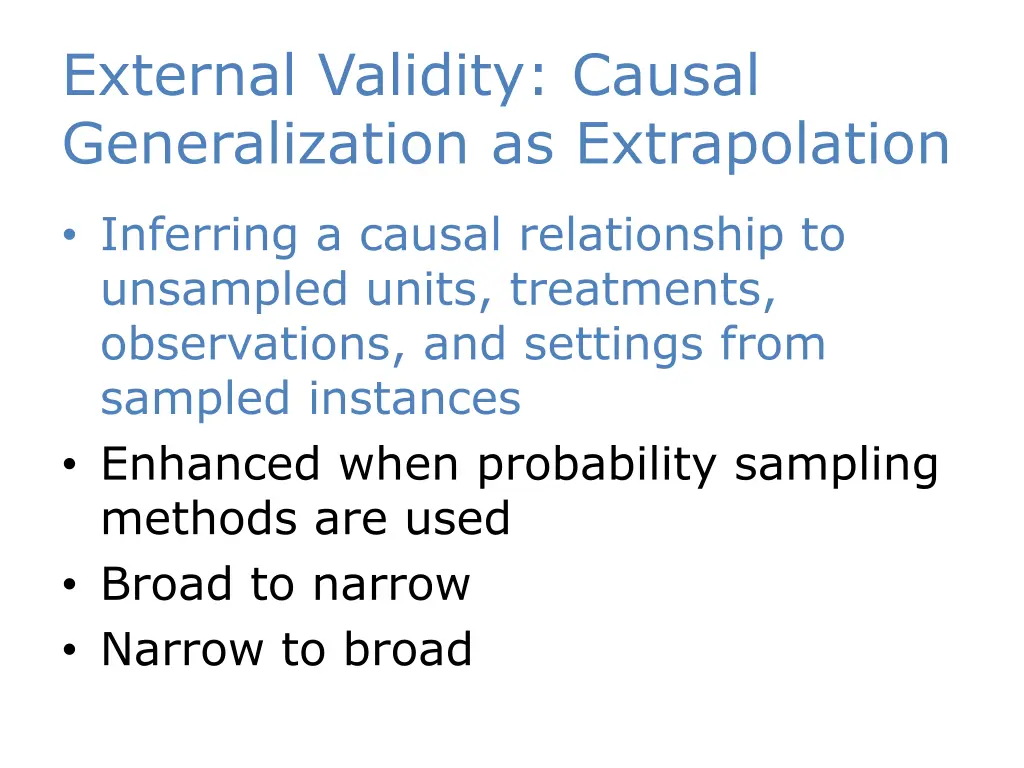 external validity causal generalization