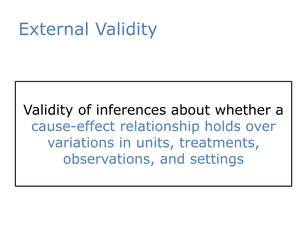 external validity