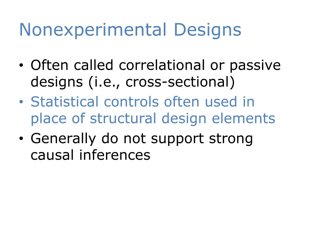 nonexperimental designs