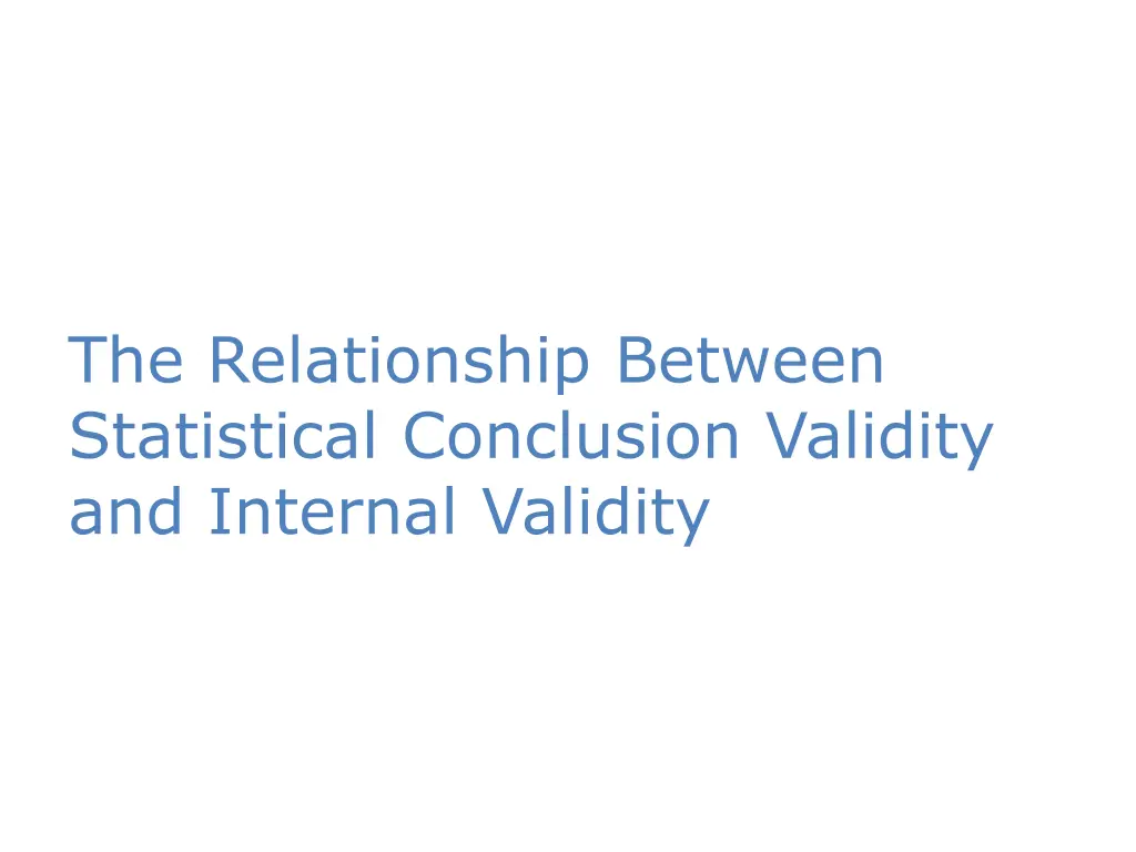 the relationship between statistical conclusion