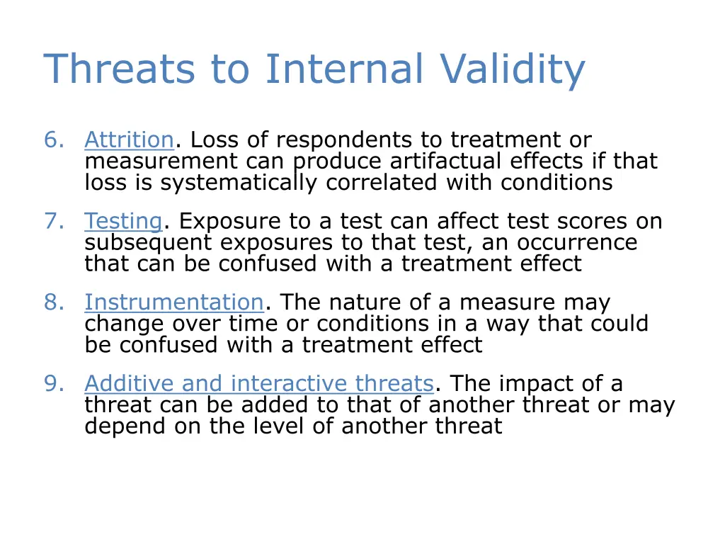 threats to internal validity 1