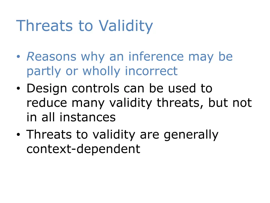 threats to validity